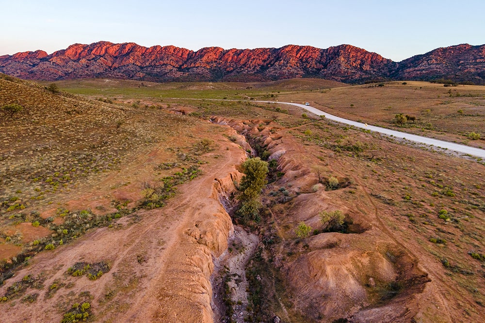 Elders Range South Australia Sunset Aerial View